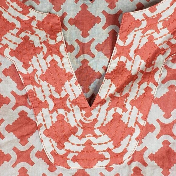 Talbots Shirt Popover Orange Women’s Size Medium M Resort Wear Popover - Picture 4 of 8